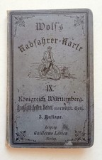 RAR Wolf's Radfahrer Karte Königreich Württemberg 1896 - Radweg, Radfahrerkarte,