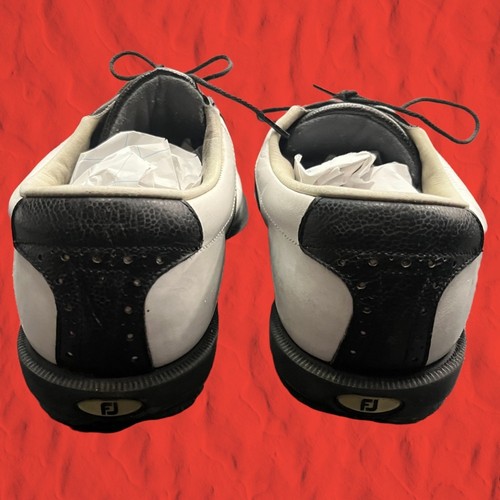 FJ FootJoy DryJoys Tour Men's Golf Shoes Spikes 53597 Black & White - Picture 7 of 11
