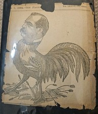 1884 Grover Cleveland Political Cartoon Rooster Caricature Satirical Print Elect