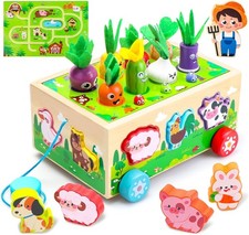 Montessori Shape Sorting Toy Farm Wooden Set 8.86in Baby 1-3 Gift