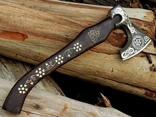 Handmade Viking Style Axe with Runes | Norse Collectible | Medieval Cosplay Prop