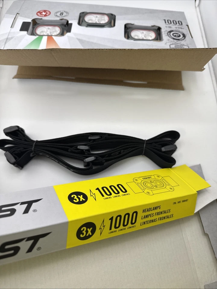 Faro recargable de doble alimentación COAST (paquete de 3) CH1000R 1000 lúmenes 8 modos IPX7 Foto 3 de 3