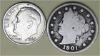 Lot of 2 Coins - 1 90% Silver Roosevelt Dime (1962P) & 1 Better Liberty V 5c