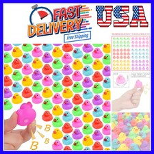 90-Pack Mini Rubber Ducks Set, Mini Colorful Rubber Duckies Bath Toy for Chil...