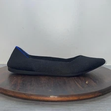 Rothys Shoes Womens 9 The Point Casual Slip On Knit Ballet Flats Black Fabric