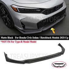 For Honda Civic Sedan Hatch 2025 Yofer Matte Black Front Bumper Lip Splitter