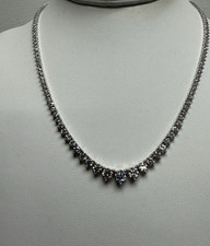14k white gold lab diamond graduating tennis ...
