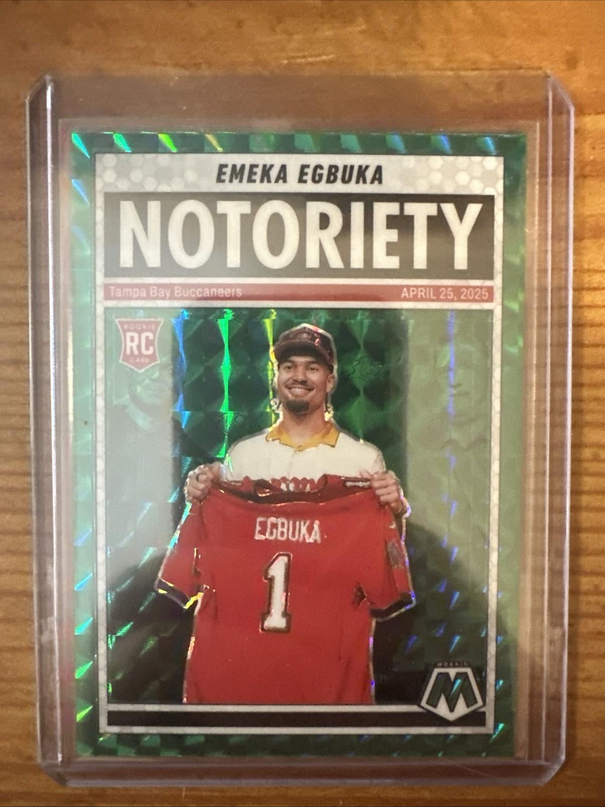 2025 Mosaic Football Emeka Egbuka Notoriety Green Mosaic RC Buccaneers