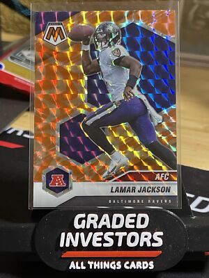 2021 Mosaic Lamar Jackson Orange Reactive Prizm #222 AFC Pro Bowl $1 Shipping!