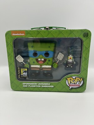 Funko POP! Spongebob Leonardo & Plankton Shredder TMNT Lunchbox
