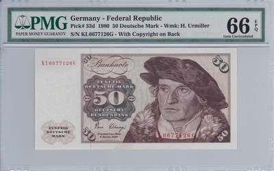 1980 5 Mark P30b Germany Gem Unc