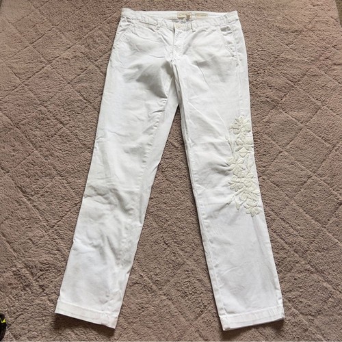 Chino by Anthropologie Relaxed Floral Embroidered Pants Women’s Size 29 - Picture 4 of 7