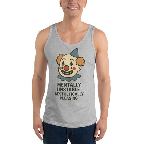Mentally Unstable Aesthetic Clown Tank Top | Funny DTG Print - Picture 19 of 24