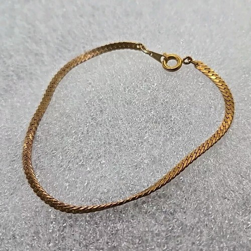 Bellissimo Bracciale Vintage Corea Tono Rame Spina di Pesce 7" ~ NOS - Foto 2 di 5