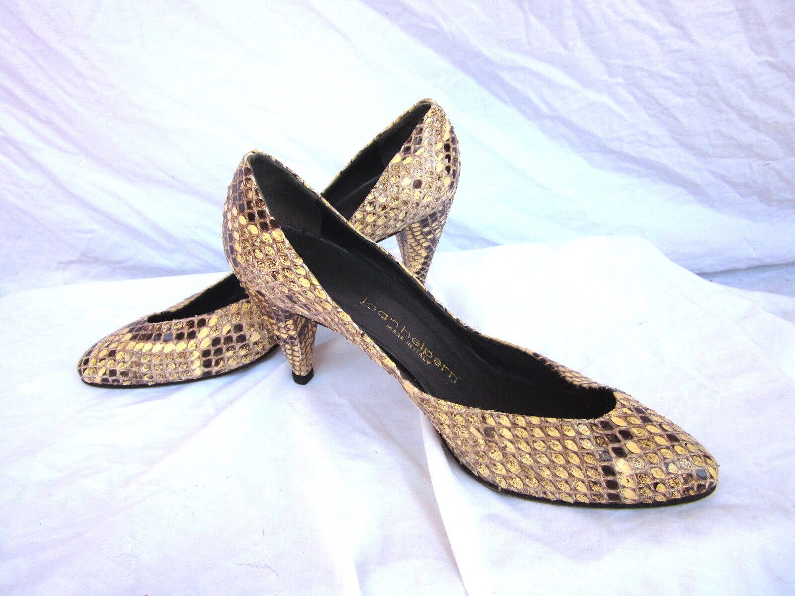 Joan & David python print pumps heels Toe Cleavag… - image 2