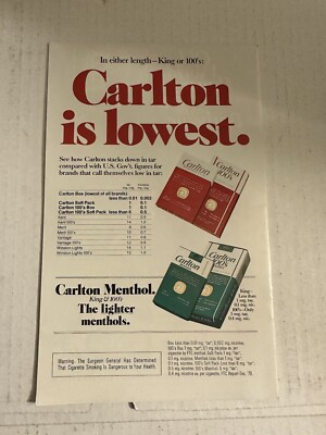 carlton cigarettes price 1980 Carlton Cigarettes Ad - Lowest