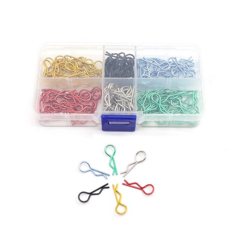 6 Colors 180 PCS 1/10 1/12 RC Car Body Shell Clip Stainless Steel R Shape Pin - Picture 6 of 7