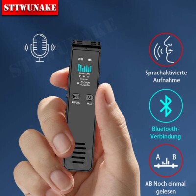 64GB Bluetooth Digital Voice Activated Recorder Audio Recording Hörgerät MP3