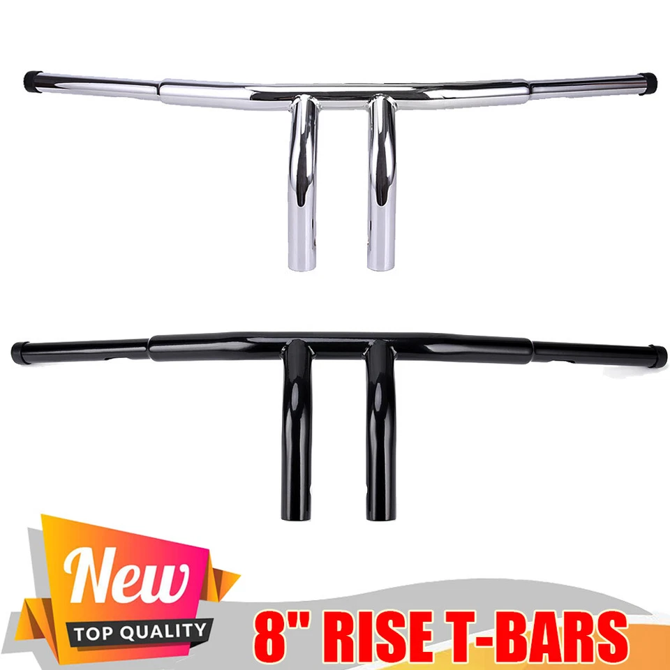 Manillar Fat T-Bar de 1-1/4" barras de arrastre de elevación de 8" para Harley Dyna Softail FXST FXDL Foto 4 de 4