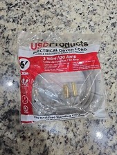 Clothes Dryer Power Cord 3 Prong Wire 30 Amp 6' Foot 10/3 Gauge Wire Heavy Duty