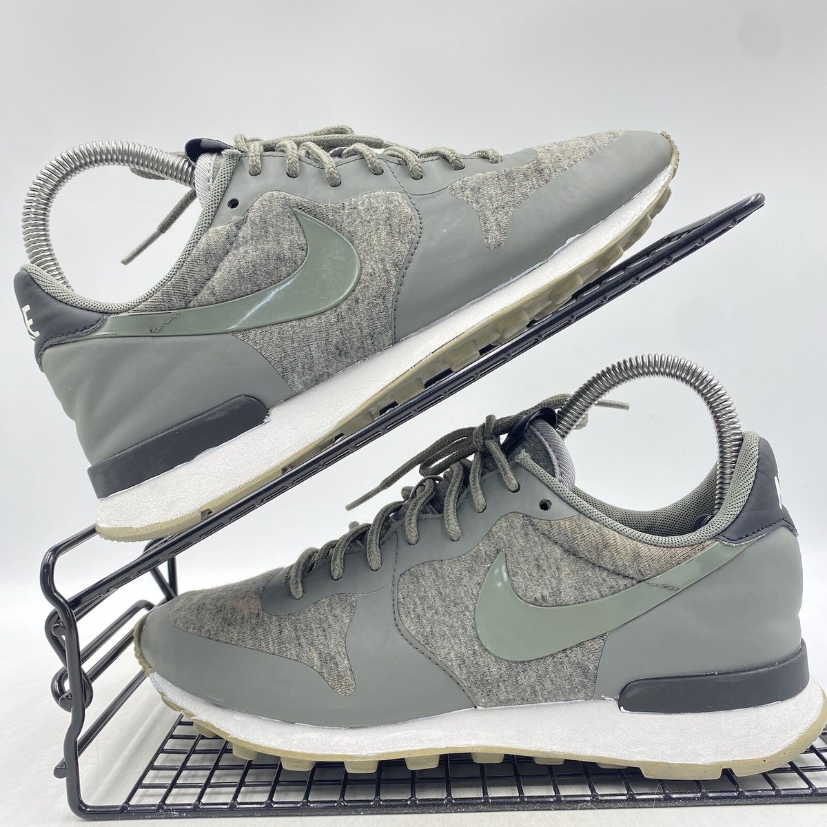 Nike Internationalist Grey Fleece Trainers Size UK Womens Low