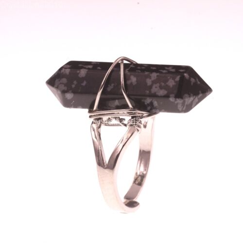 Natural Gemstones Hexagonal Pointed Reiki Chakra Beads Adjustable Ring Healing - Picture 19 of 63