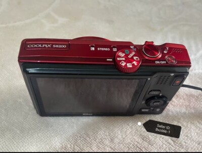 Nikon COOLPIX S8200 Red Digital Camera 16.1MP Compact 14x zoom