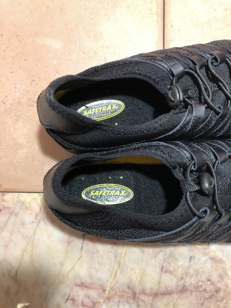 PANTOFOLA D’ORO Scarpe antiscivolo Safetrax in pelle nero giallo taglia US 6 5