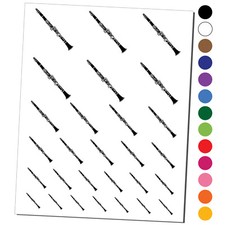 Clarinet Woodwind Musical Instrument Temporary Tattoo Water Resistant Set