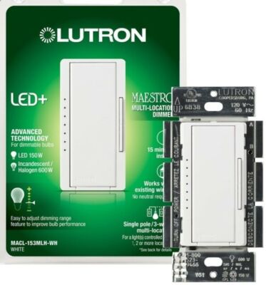 Maestro LED Dimmer Switch for Dimmable LED, Halogen and Incandescent Bulbs