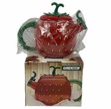 Kamenstein Strawberry Tea Kettle Enamel Teapot Rare VTG 1993 NEW OPEN BOX READ