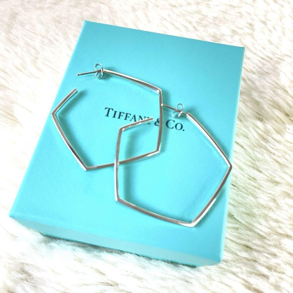Tiffany & Co. Frank Gehry Voluminous Hoop Earrings Ladies Accessories with Bag