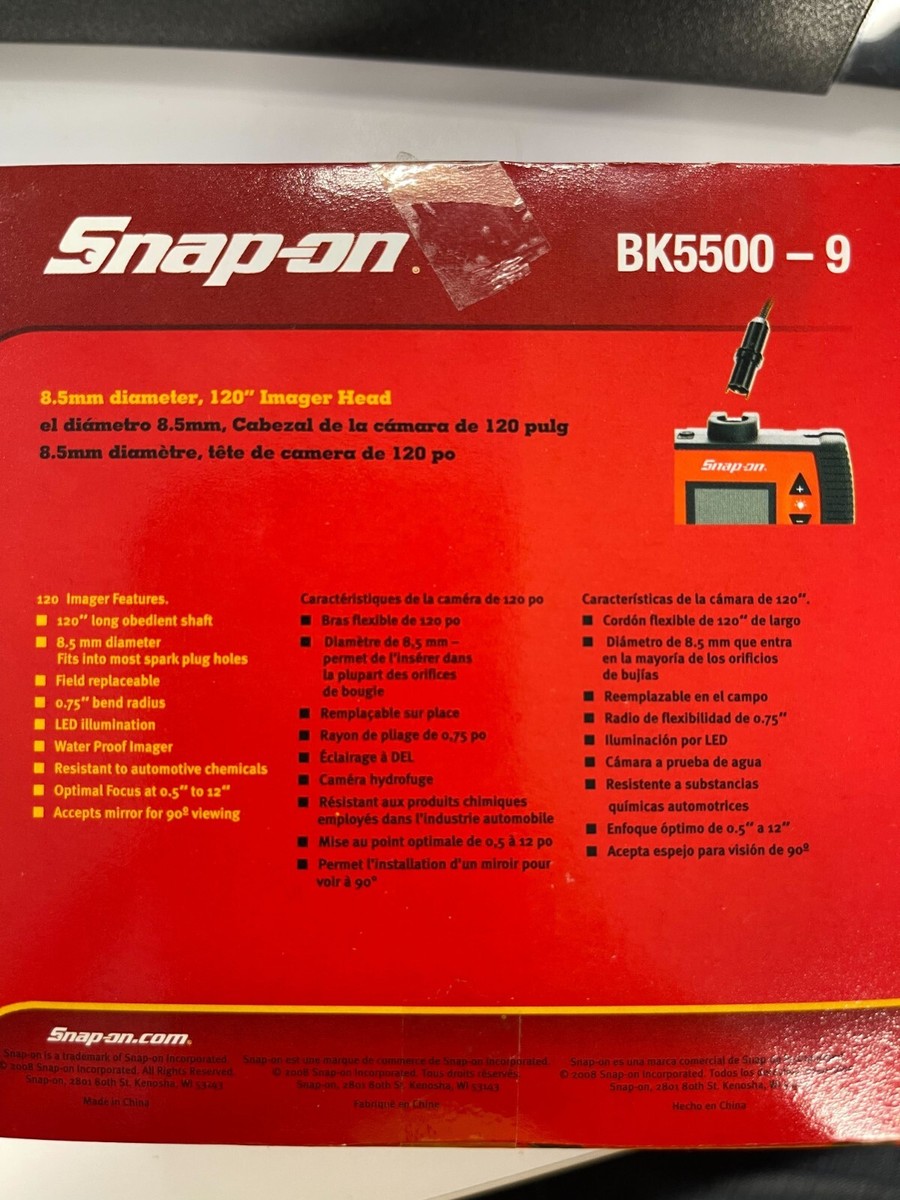 Snap-on BK5500-9 (10ft), Forward View, 8.5mm dia. Imager | eBay