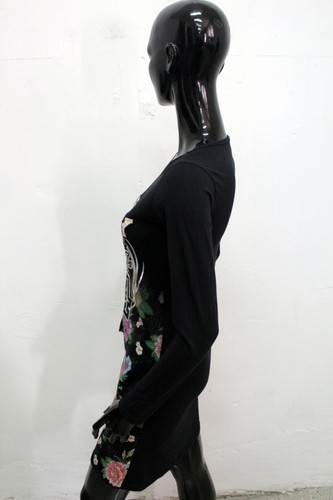 Desigual Vestito Donna Taglia XS Abito Logo Dress Woman Tubino Floreale Nero - Foto 10 di 13