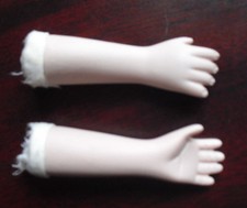 Set of Vintage 1970s Porcelain Girl Doll Arms 2 3/4" Long