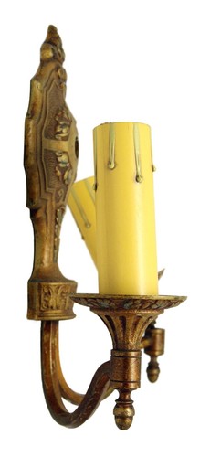 1920s Victorian 2 Arm Bronze Wall Sconce - Picture 7 of 10