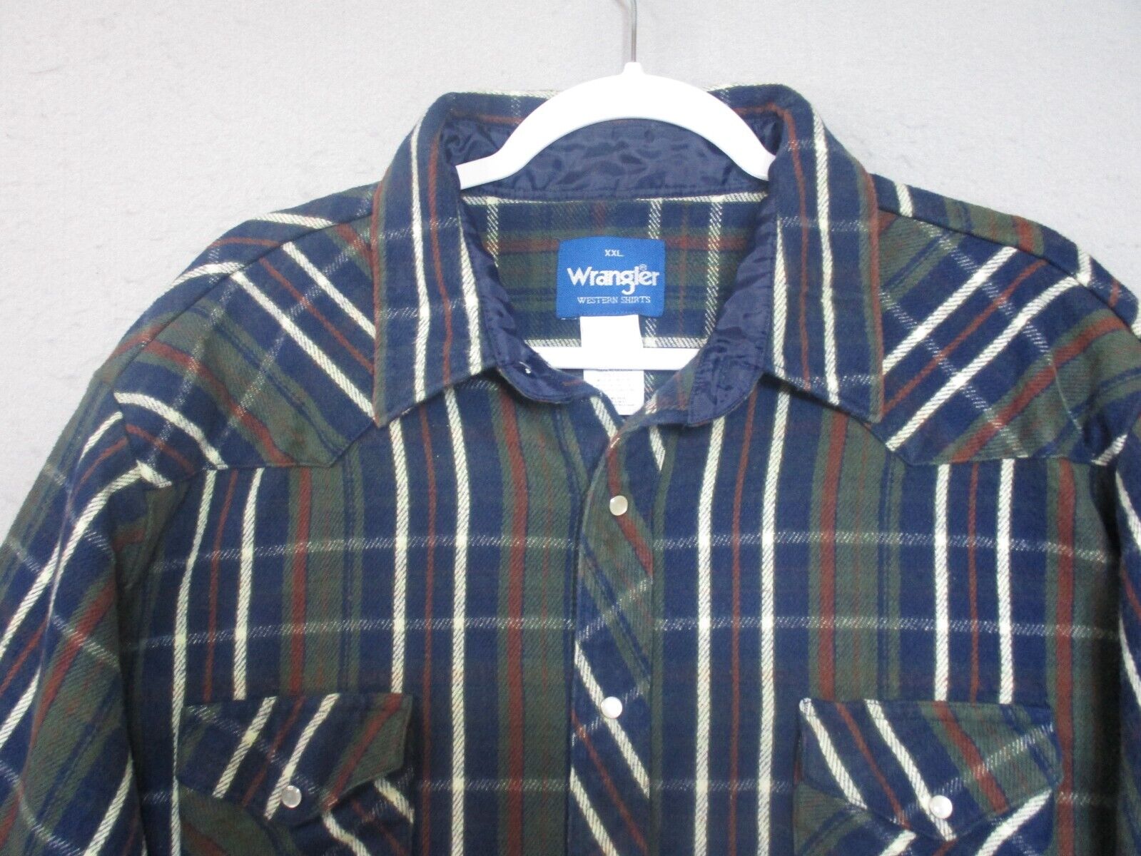 Wrangler Shirt Mens 2XL XXL Blue Pearl Snap Weste… - image 3