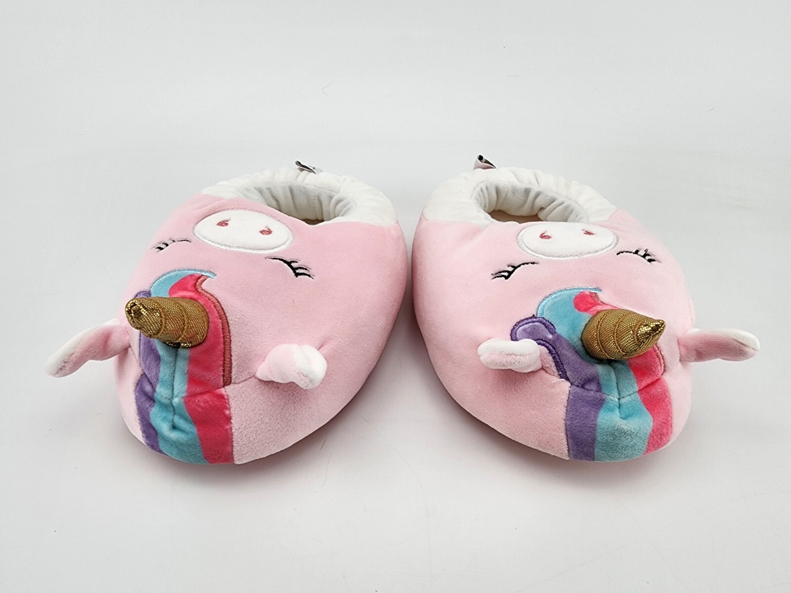 PANTOFOLA D’ORO SQUISHMALLOW PANTOFOLE UNICORNO ROSA TAGLIA 2 3 Corno d'oro (A4)