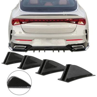 Carbon Style Rear Diffuser Lower Bumper 4-Fins Splitter Chin For Nissan Altima