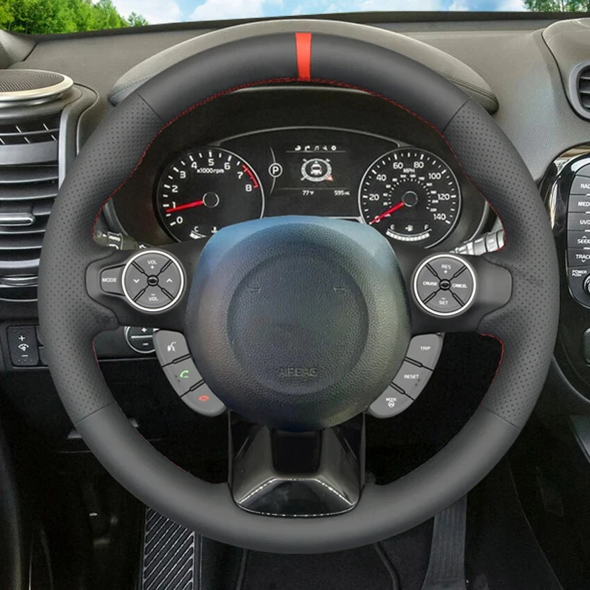 PU Faux Leather Steering Wheel Cover Braids For Kia Soul 2014 2015 2016-2019 — 第 4/4 张图片