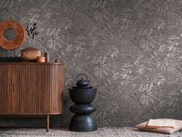 Vliestapete Tropen BläTter Dschungel Grau Silber Metallic 39560-7 (2,15€/1Qm)