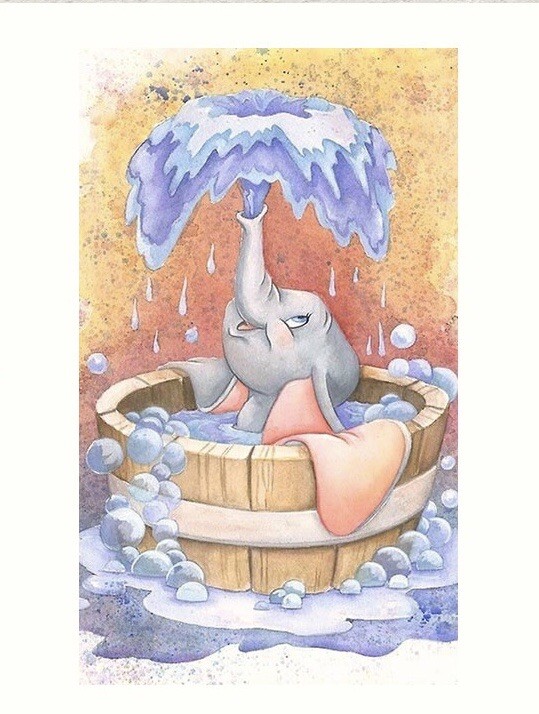 Dumbo In Bathtub 8”x10” Print | eBay Dumbo In Bathtub 8”x10” Print | eBay