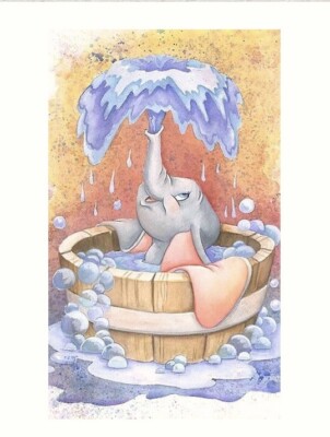 Dumbo In Bathtub 8”x10” Print | eBay
