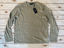 POLO RALPH LAUREN PIMA COTTON CREW POCKET SWEATER GREY HEATHER MENS XL NEW