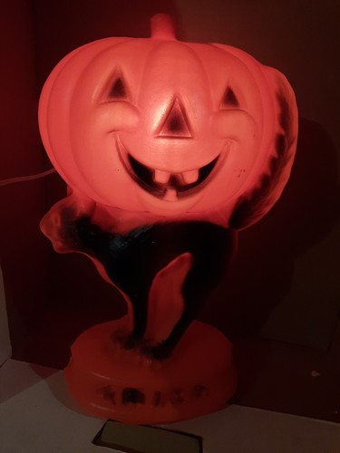 Halloween, Pumpkin Jack O Lantern Black Cat Trick Treat Blow Mold . - Picture 12 of 12