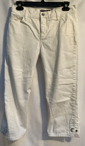 Pantalones de mezclilla NYDJ Not Your Daughters blancos cómodos Capri, talla 4, Lift Tuck - Imagen 1 de 24