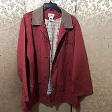 LL Bean Red Brown Corduroy Collar Field Jacket Size Extra Large XL