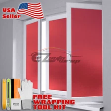 *48"x60" Red Frosted Film Glass Home Bathroom Window Security Privacy Sticker