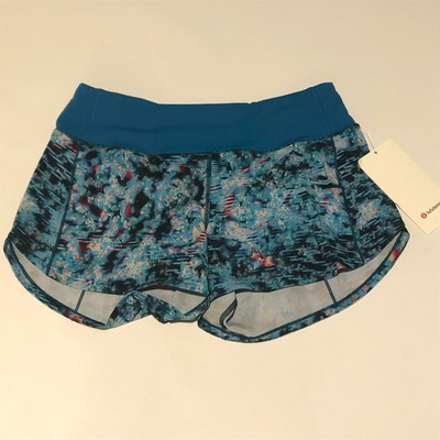 NEW LULULEMON Speed Up 4'' MR Short 8 12 TALL Quick Start Hawaiian Blue 