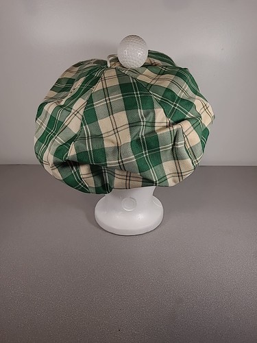 Elope Golf Hat Hidden Zipper Pocket Snap Brim Adjustable Checkered Green & White - Picture 4 of 7
